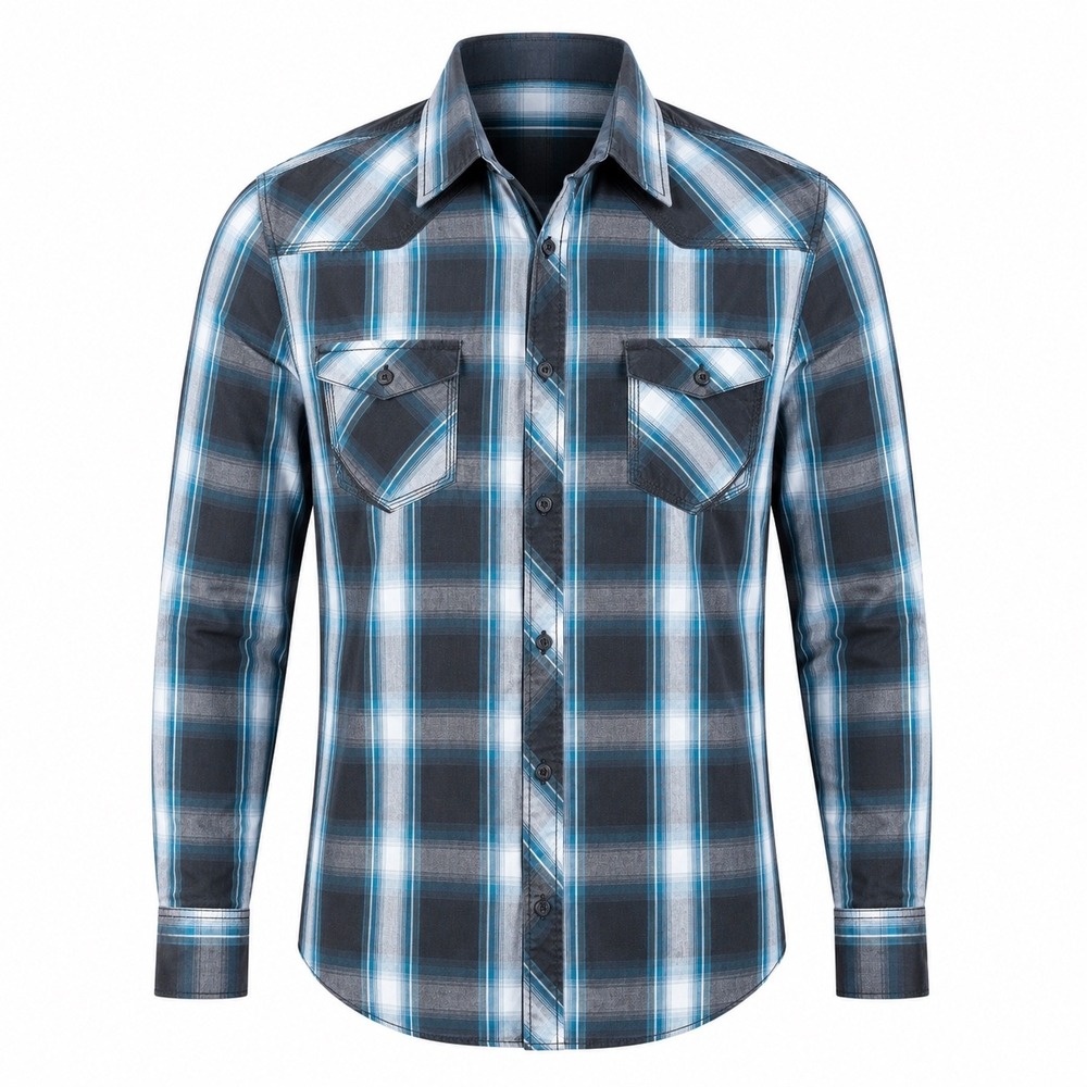 Helix athletic fit western Long Sleeve Button Down shirt mens XXL workwear blue